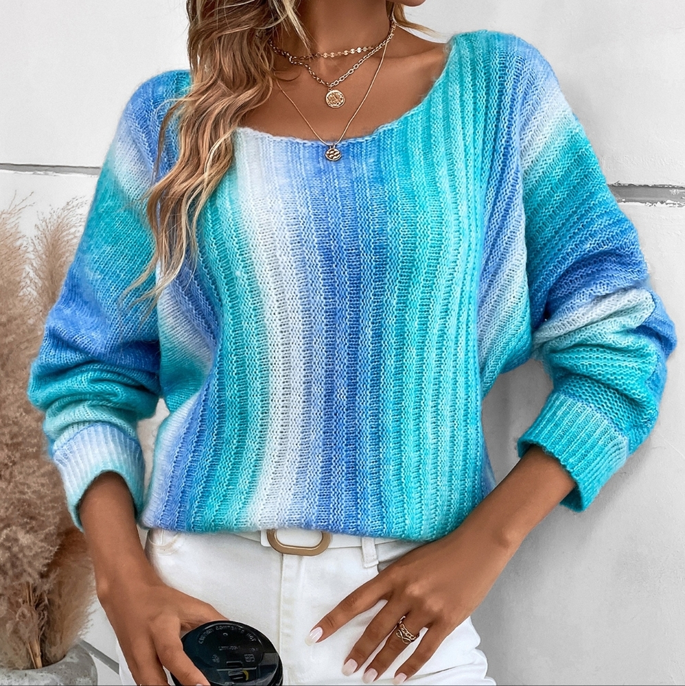 Ombre Batwing Sleeve Sweater - Picture 4 of 6